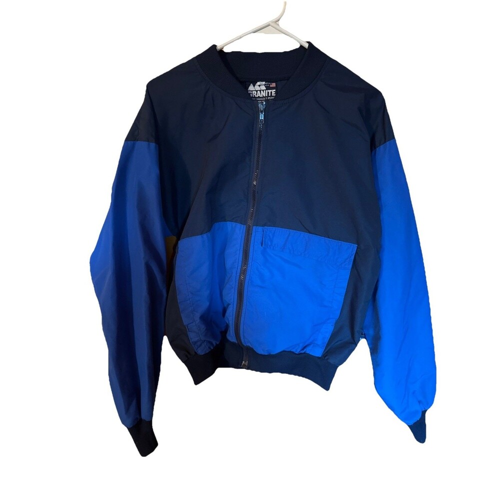VTG 80’s Windbreaker M Tom Mongold Big Pockets Full Zip Made In Usa COLOR-BLOCK